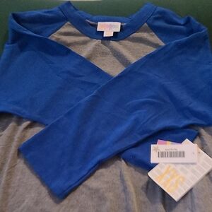 LuLaRoe Blue and Gray Top